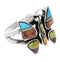 Multicolor Southwestern Silver Butterfly Ring Size 6 EX61246